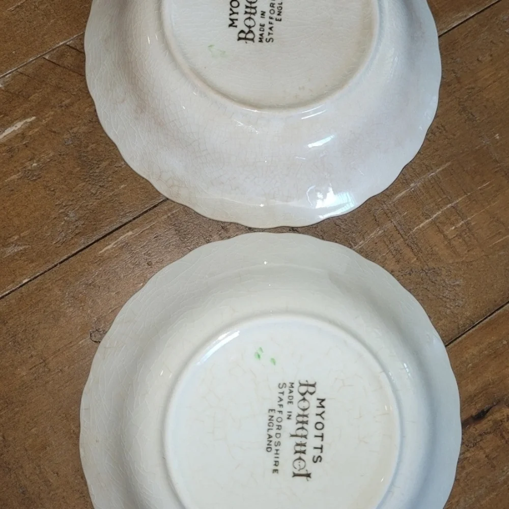 Two myotts bouquet staffordshire England small bowls